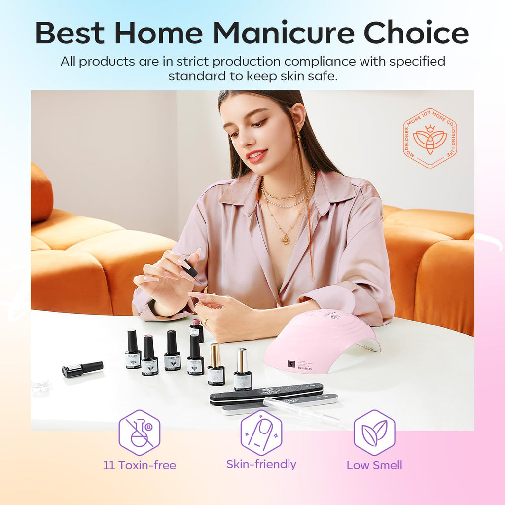 modelones Gel Nail Polish Set — 6 Colors for Spring 2026, Silver Cat Eye & Jelly Pastels