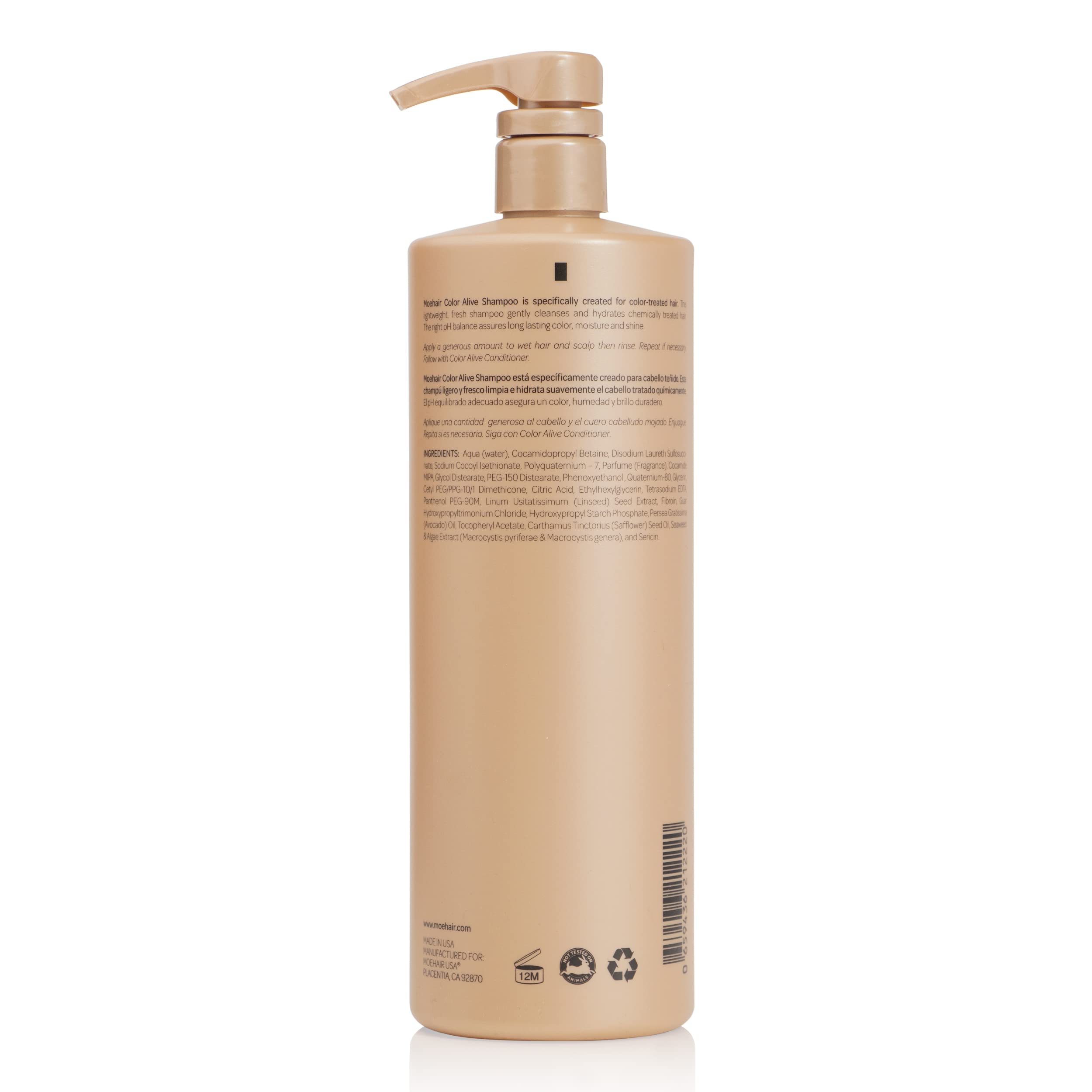 MOEHAIR Color Alive Shampoo — Color-Protecting Hydration for Color-Treated Hair (32 oz)