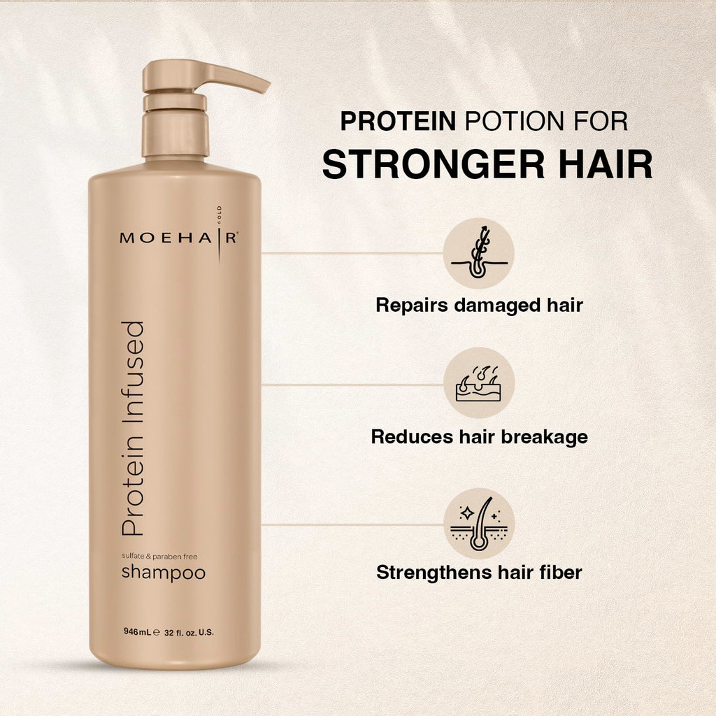 MOEHAIR Protein Infused Shampoo – Anti-Frizz, Moisturizing & Strengthening (32 Fl Oz)