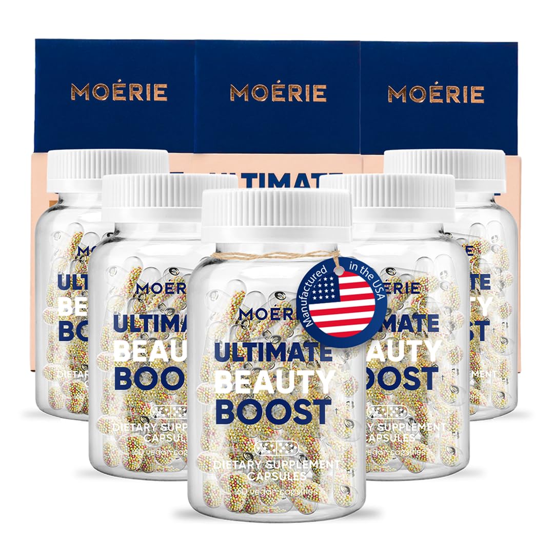 Moerie Hair Growth Supplement for Women & Men – Biotin, Q10 & Minerals – 360 Beadlet Capsules