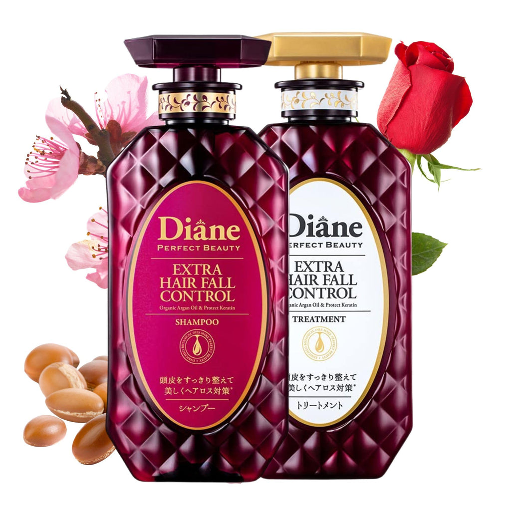 Moist Diane Thickening Shampoo & Conditioner Set + Serum | Keratin & Argan Oil for Fuller Hair (Japan)