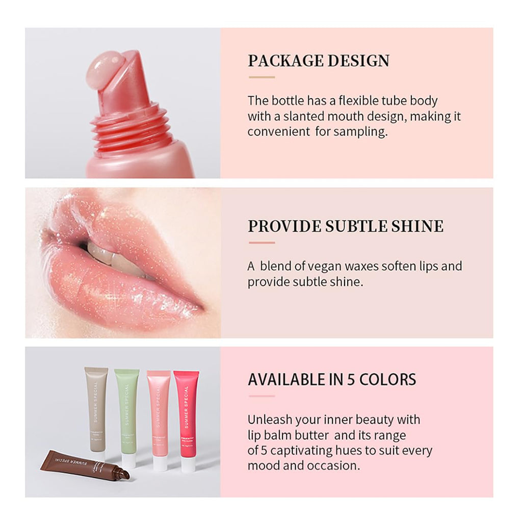 MoJinYuPm 5-Color Lip Balm Butter Set – Shea Butter & Avocado Oil, 5 Shades