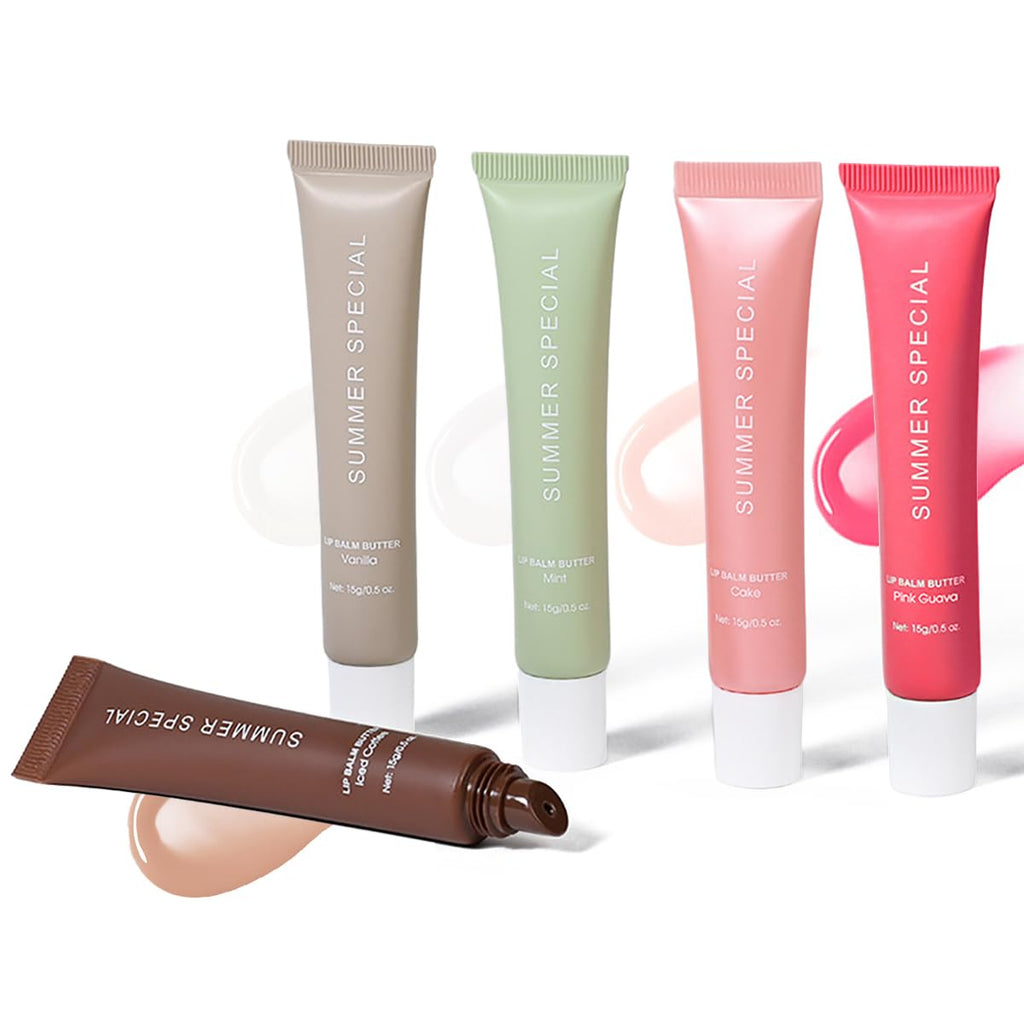 MoJinYuPm 5-Color Lip Balm Butter Set – Shea Butter & Avocado Oil, 5 Shades