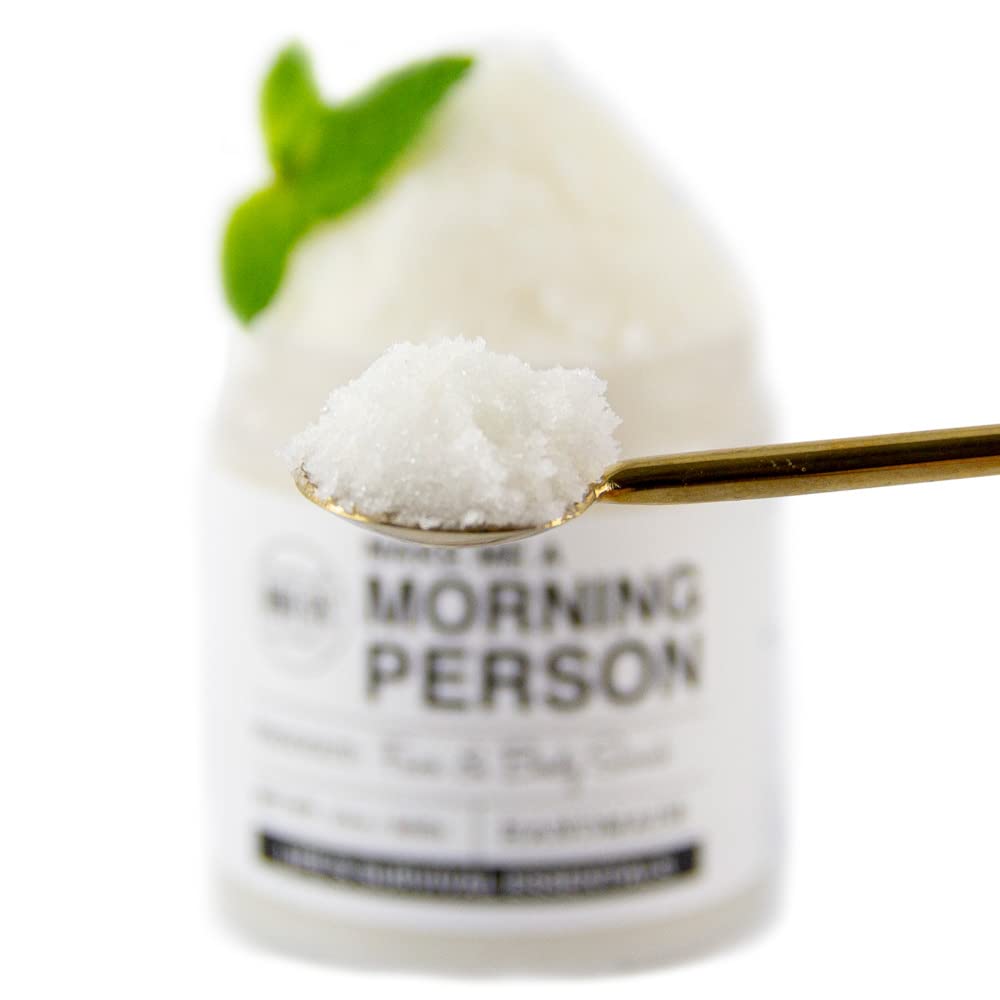 Mojo Spa Make Me a Morning Person Face & Body Scrub – Peppermint & Rosemary Scent, 10 oz