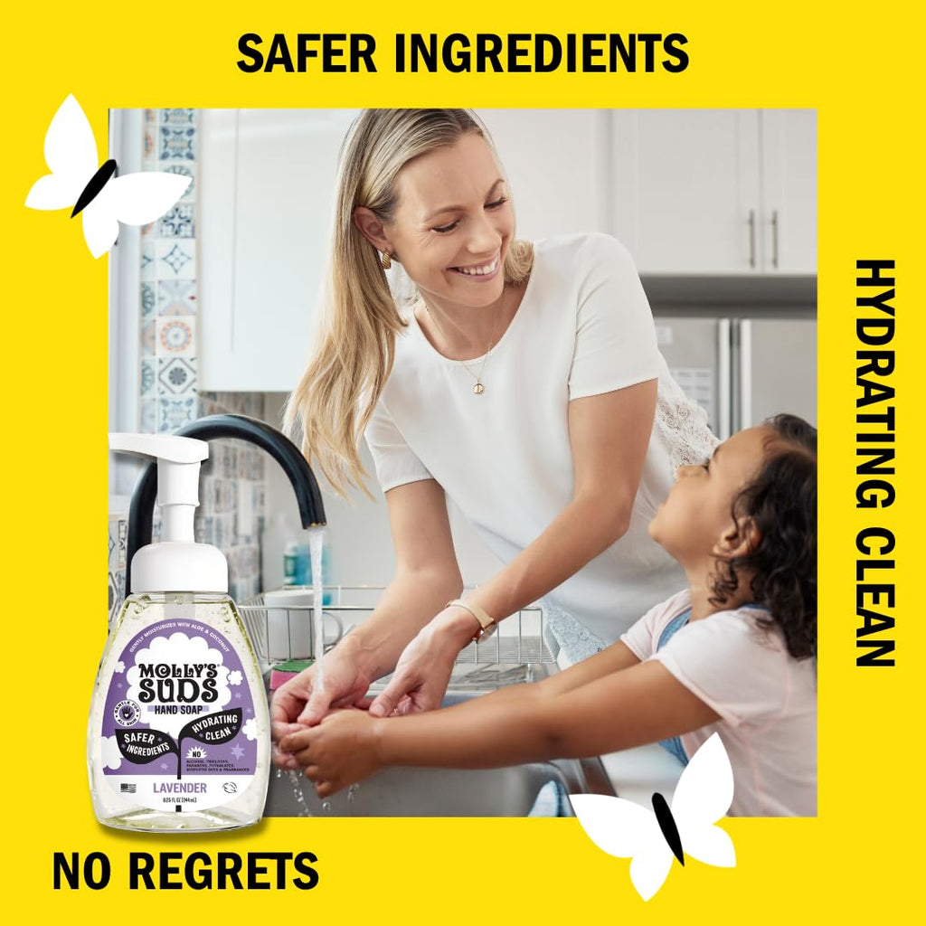 Molly's Suds Foaming Hand Soap – Aloe & Coconut Oil | Lavender | Pack of 3