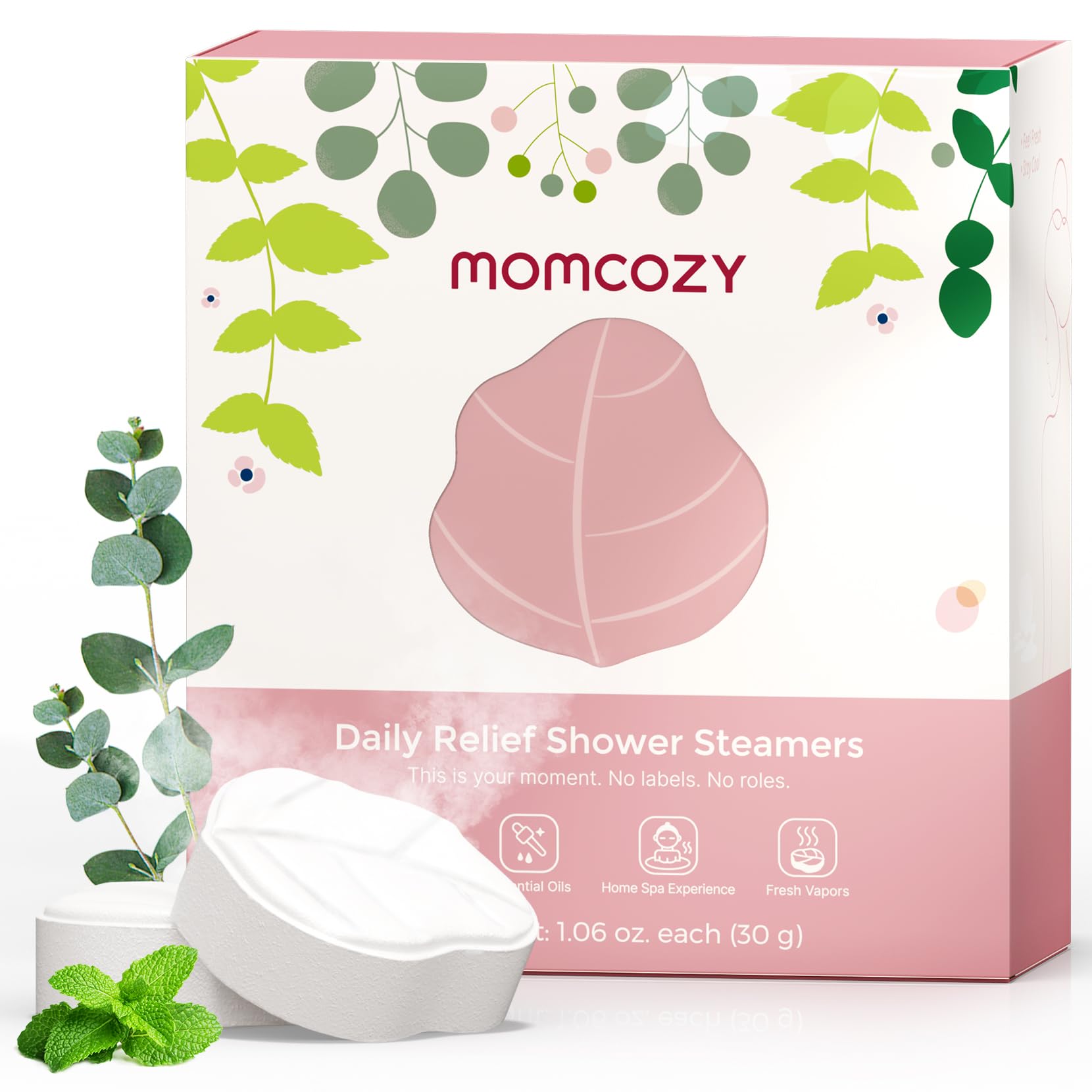 Momcozy 14 Pack Shower Steamers with Eucalyptus & Mint – Relaxing Aromatherapy