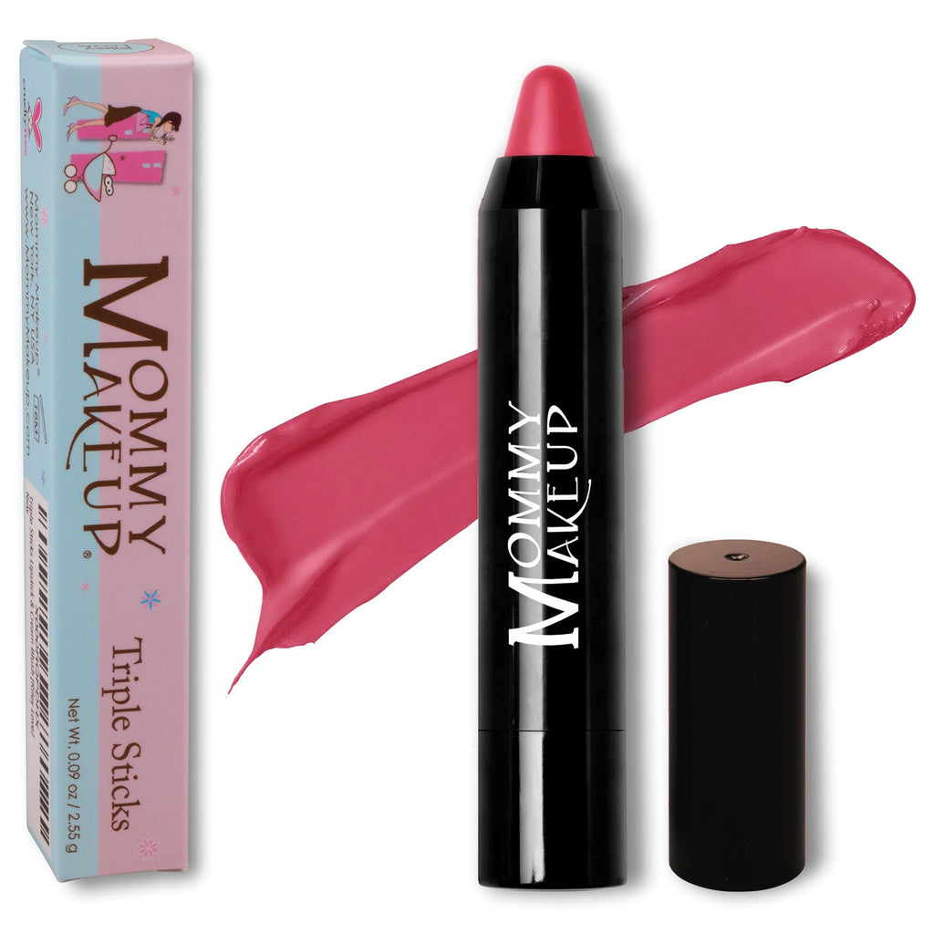 Mommy Makeup Triple Sticks – Lipstick, Cream Blush & Treatment (Mon Cherie)