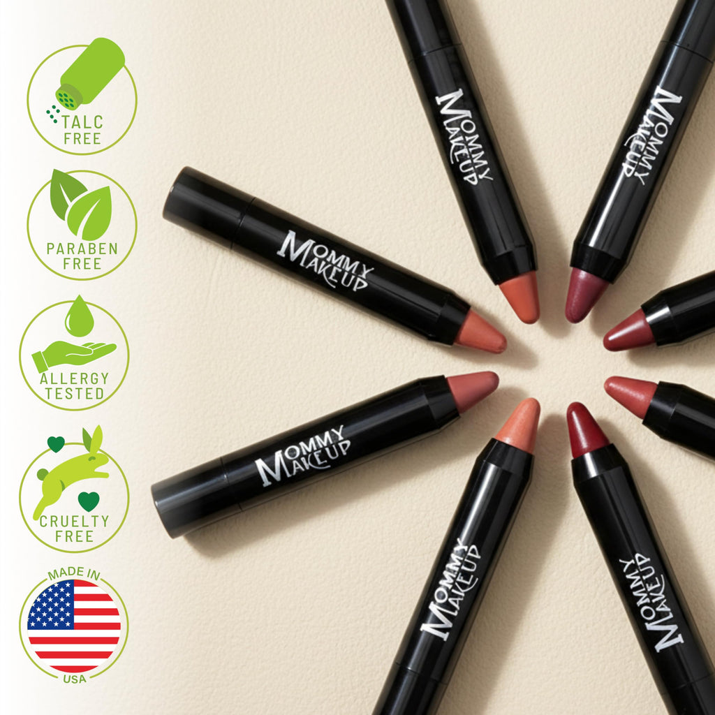 Mommy Makeup Triple Sticks: Lipstick, Cream Blush & Treatment in Bare Babe