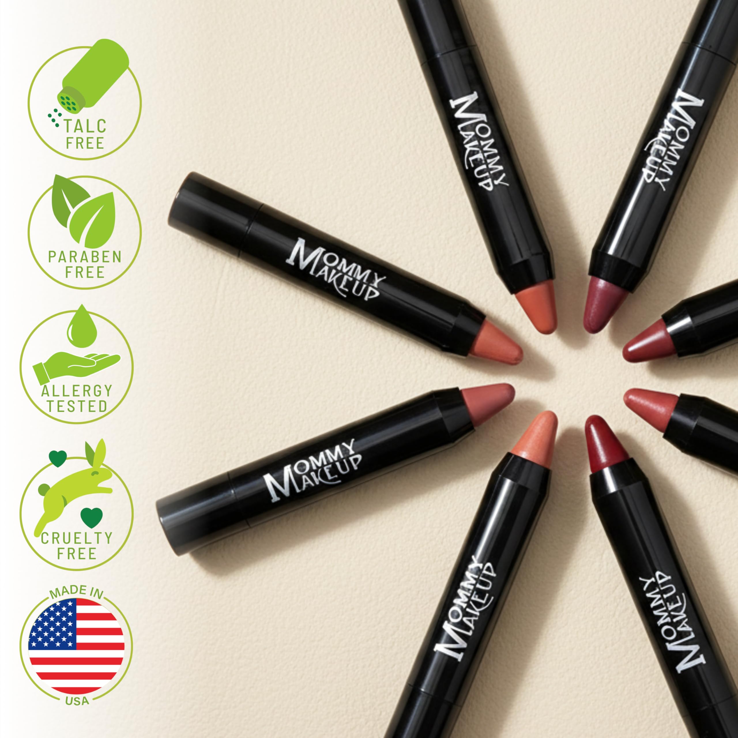 Mommy Makeup Triple Sticks: Lipstick, Cream Blush & Treatment in Bare Babe