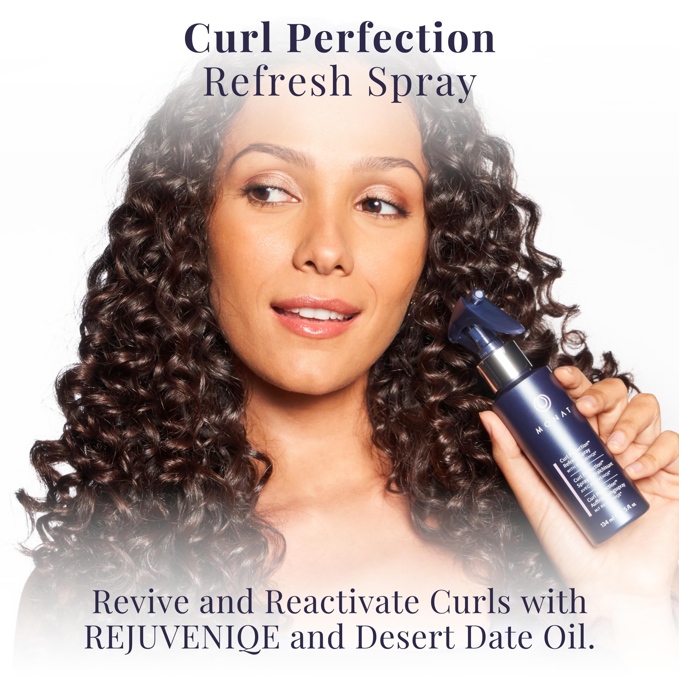 MONAT Curl Perfection Refresh Spray — Second-Day Curl Reactivator, Hydration, Frizz Control, Shine (134 ml/4.5 oz)