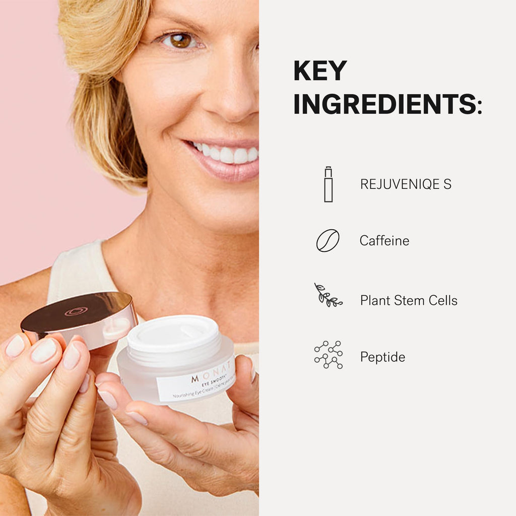MONAT Eye Smooth™ - Rejuvenating & Hydrating Eye Cream with Plant Stem Cells & Squalane, 0.5 Fl Oz
