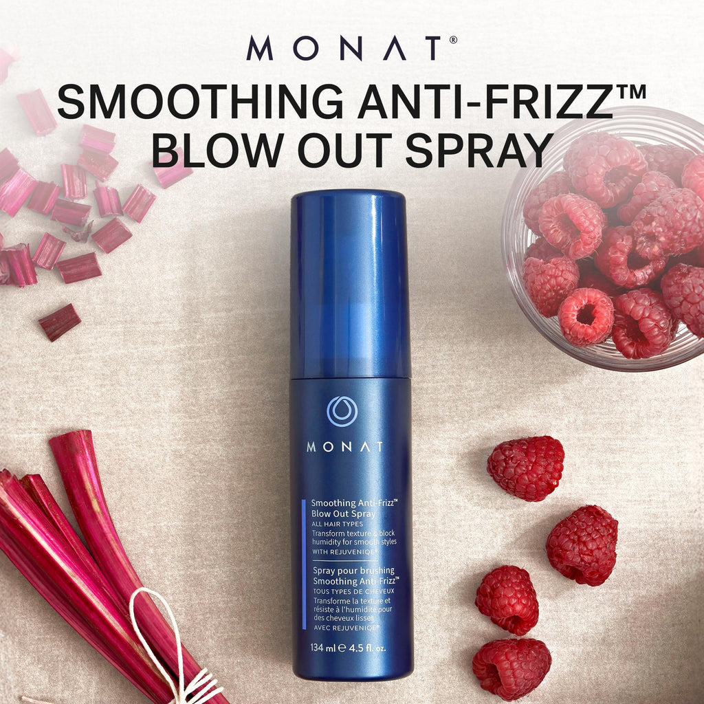MONAT Smoothing Anti-Frizz Blowout Styling Spray – Quick-Dry Frizz Control, Heat Protection & Glossy Finish
