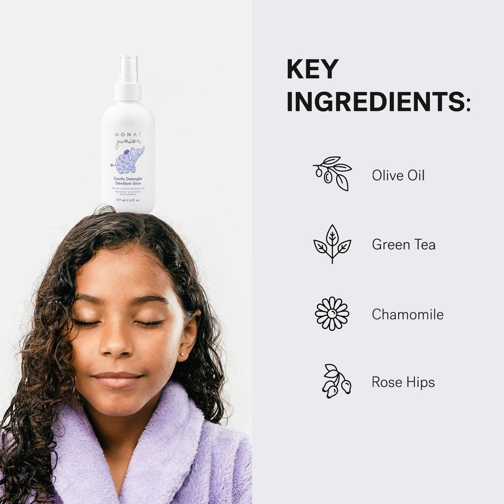 MONAT Junior Gentle Detangler – Tear-Free Kids Hair Detangler, All-Natural, 177 ml
