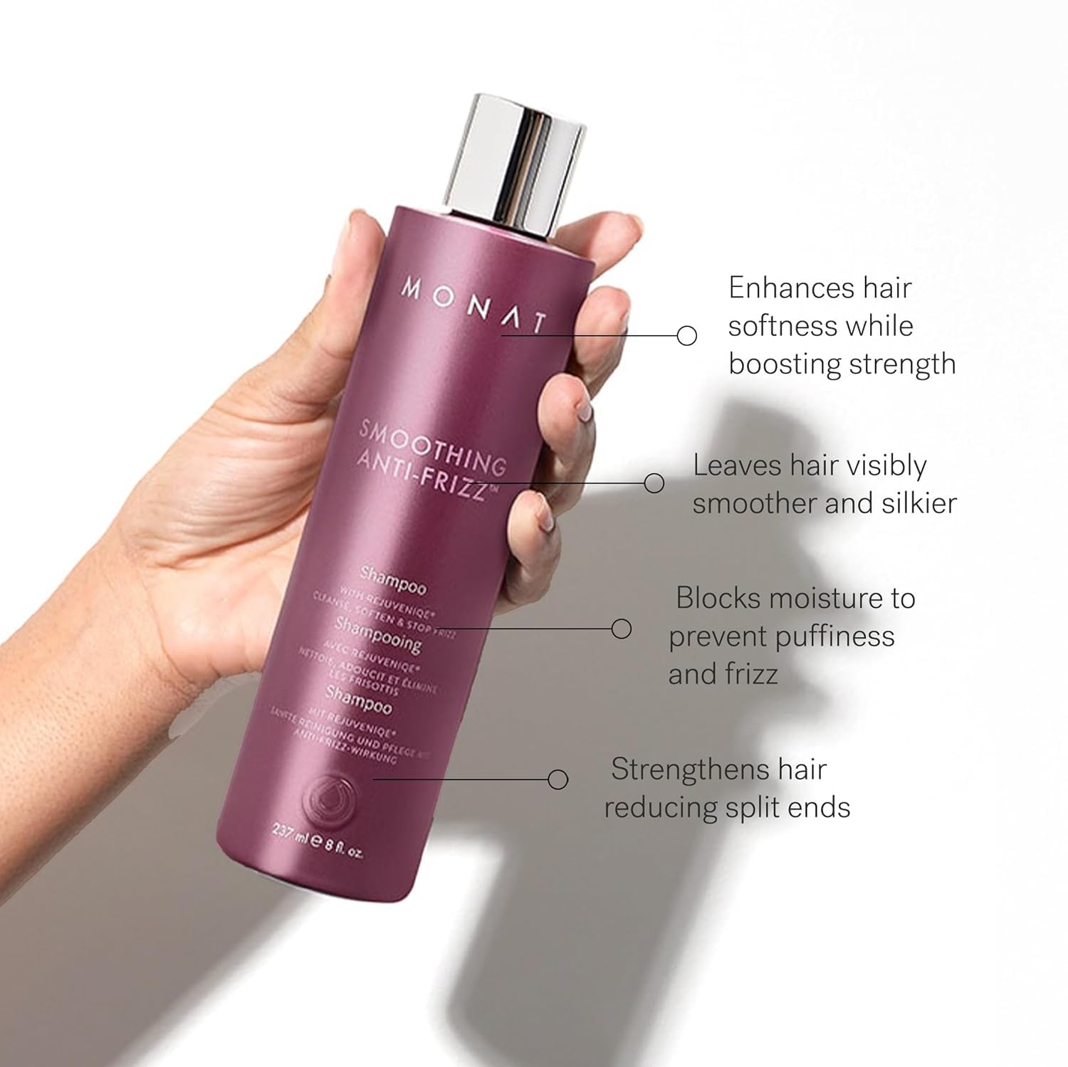 MONAT Smoothing Anti-Frizz Shampoo – Humidity Protection & Frizz Control (237 ml)