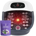 MoodRelish Foot Spa Bath Massager with Heat, Bubbles & Jets | Lavender Epsom Salt Soak 16 oz, Infrared Light, 22 Rollers, Adjustable Temp – Grey