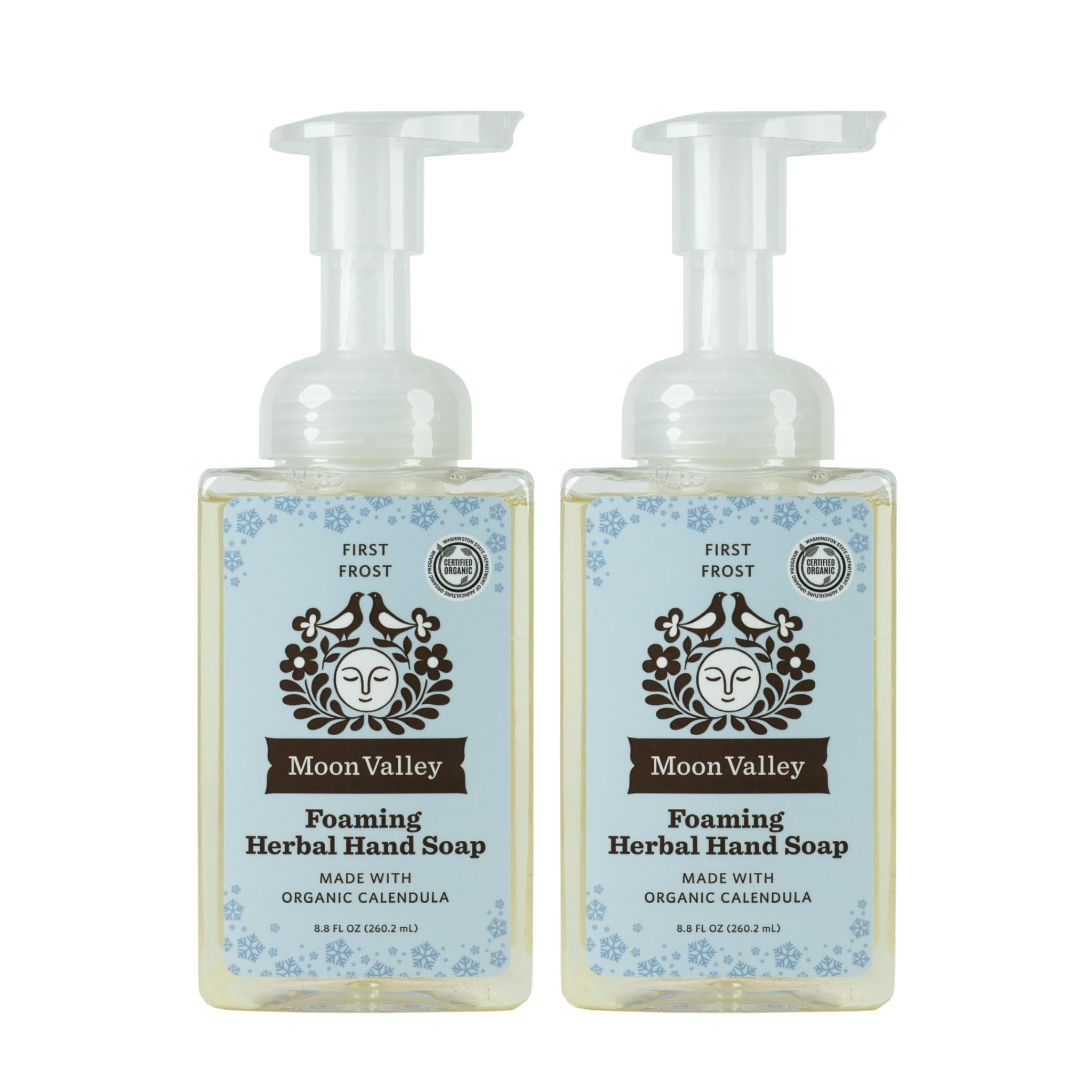 Moon Valley Organics Herbal Foaming Hand Soap – First Frost, Vegan, Recyclable Bottle (2-Pack)