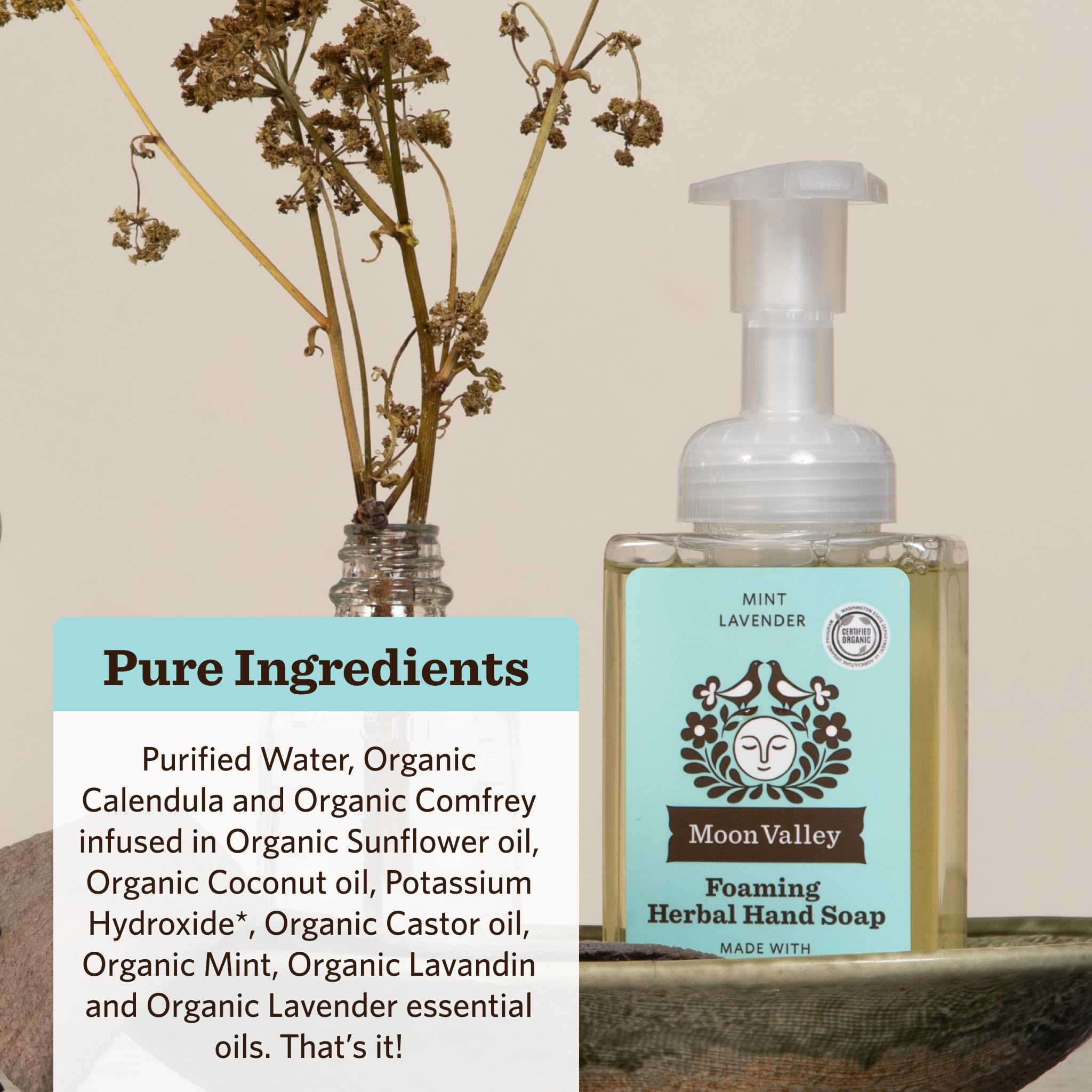 Moon Valley Organics Mint Lavender Foaming Hand Soap Two-Pack — Vegan & Recyclable