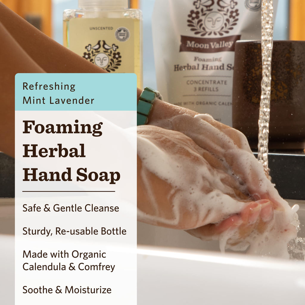 Moon Valley Organics Mint Lavender Foaming Hand Soap Two-Pack — Vegan & Recyclable