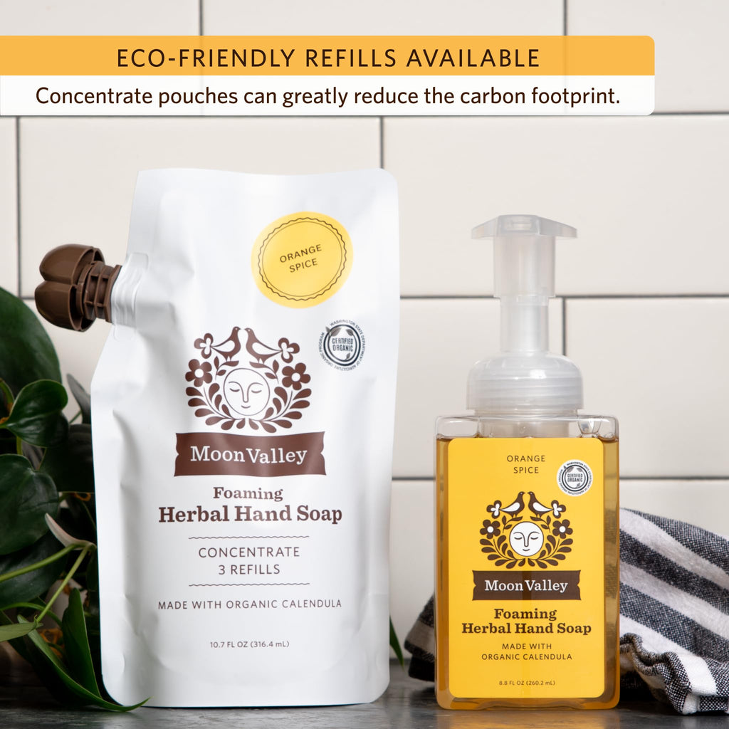Moon Valley Organics Orange Spice Foaming Hand Soap – 2-Pack, Vegan & Recyclable Bottles