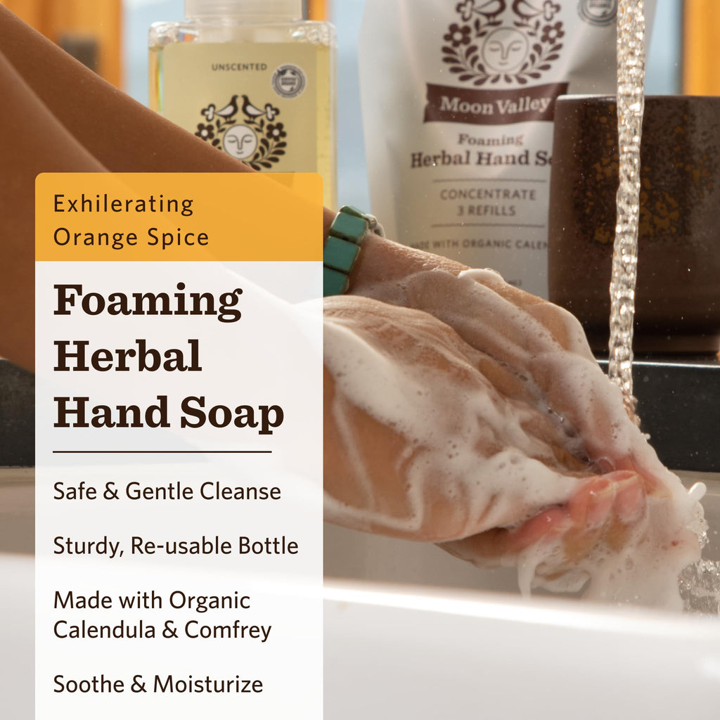 Moon Valley Organics Orange Spice Foaming Hand Soap – 2-Pack, Vegan & Recyclable Bottles