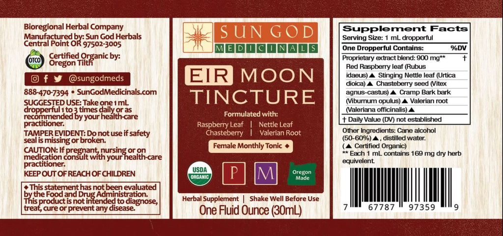 MOONTIME - Organic Herbal Support for MENSTRUAL CRAMPS and REPRODUCTIVE SUPPORT