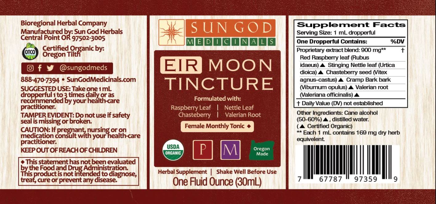 MOONTIME - Organic Herbal Support for MENSTRUAL CRAMPS and REPRODUCTIVE SUPPORT