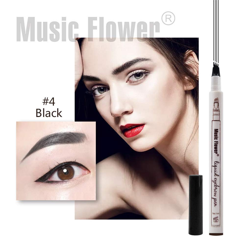 MoonKong 4-Point Eyebrow Pencil – Waterproof, Vegan, Includes Stencils & Razor