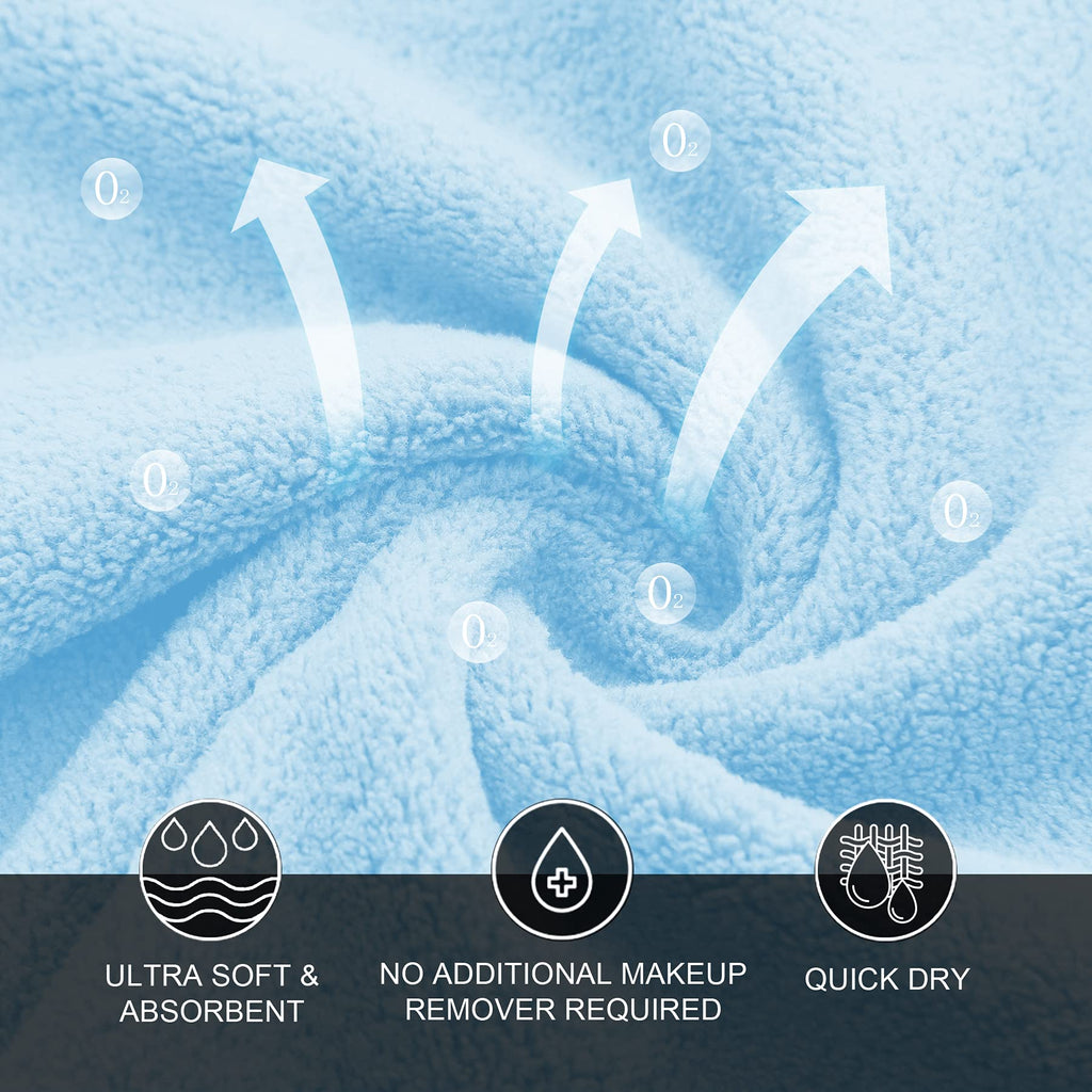 MOONQUEEN Microfiber Facial Cloths 12 Pack – Ultra Soft, Quick Dry Aquamarine