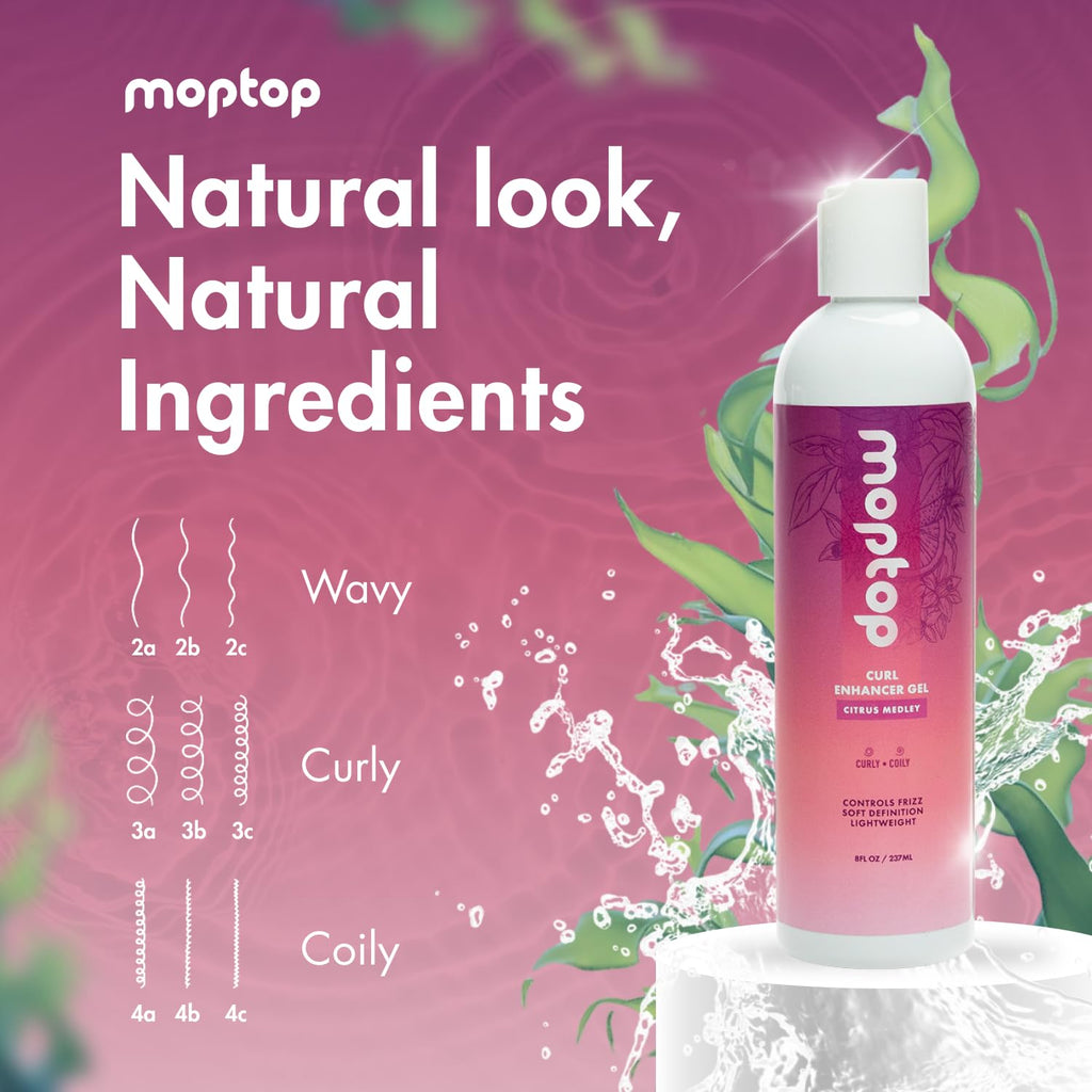 MopTop Curl Enhancer Gel – Lightweight Curl Definer with Aloe & Honey