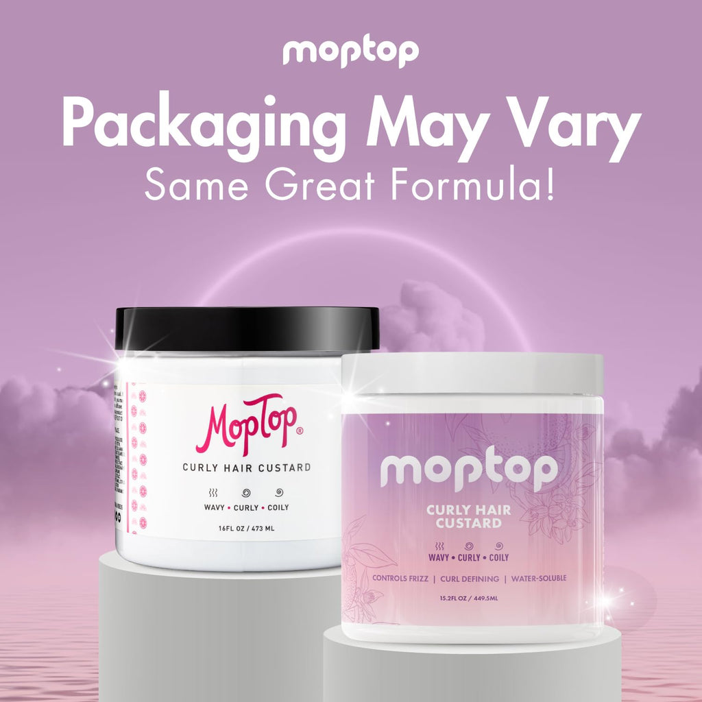 MopTop Curly Hair Gel Custard – Lightweight Moisturizing Curl Definer (Citrus Kumquat, 16oz)