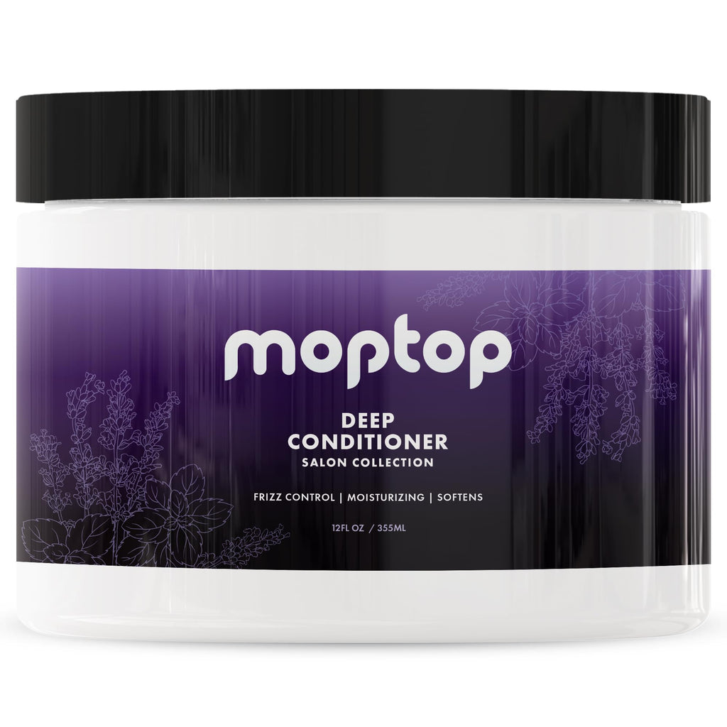 MopTop Salon Deep Conditioner – Intense Hydration for Dry, Damaged Hair & Frizzy Curls | Lavender Mint, 12oz | Sulfate-Free & Paraben-Free