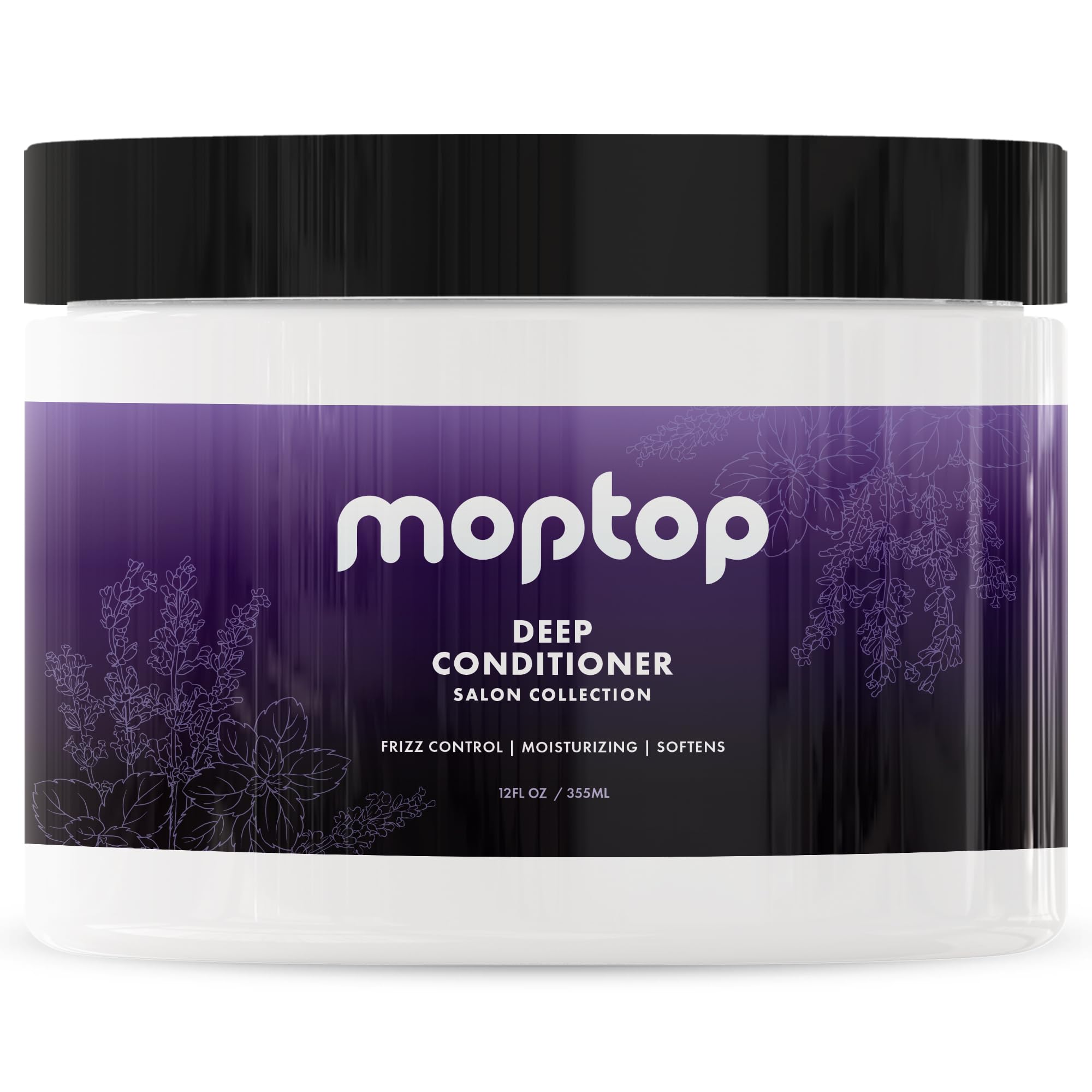 MopTop Salon Deep Conditioner – Intense Hydration for Dry, Damaged Hair & Frizzy Curls | Lavender Mint, 12oz | Sulfate-Free & Paraben-Free