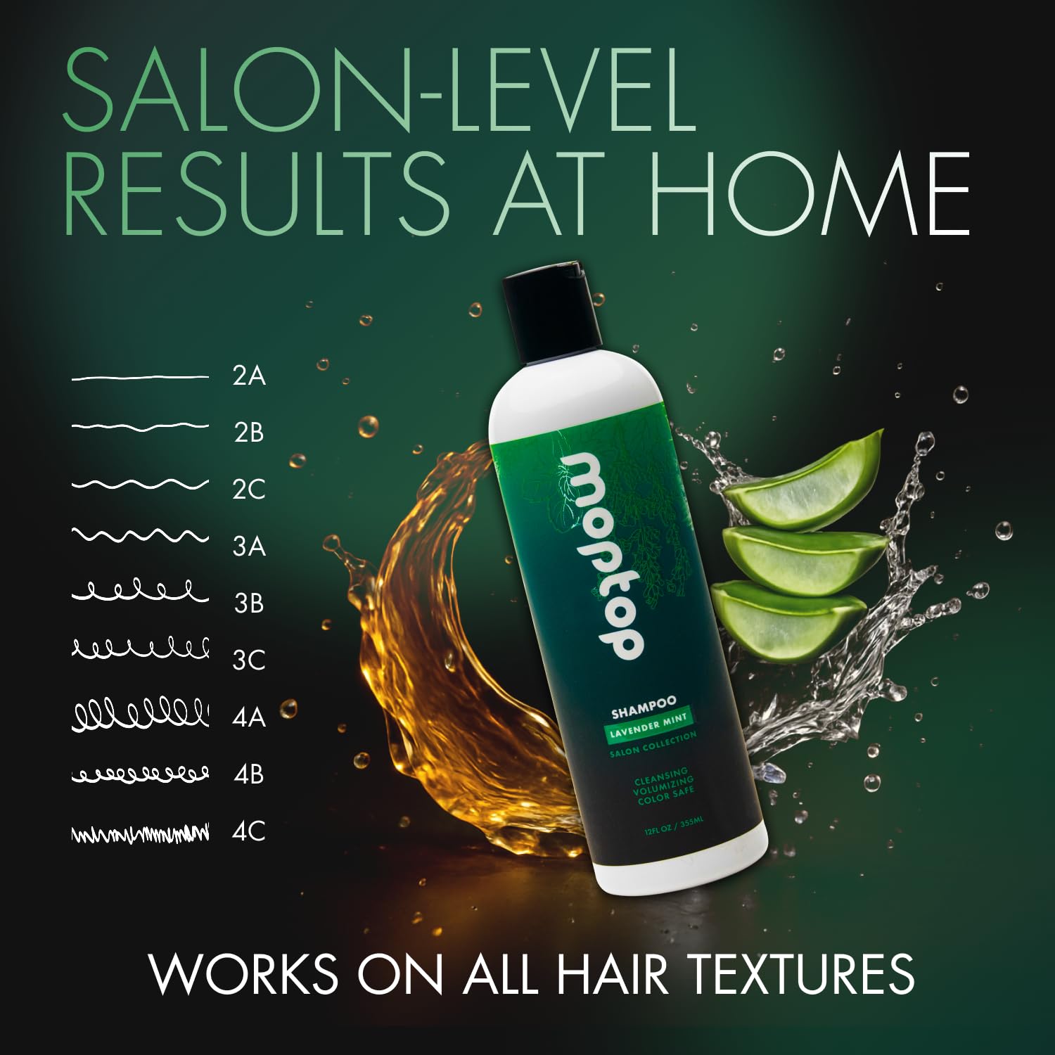 MopTop Salon Gentle Shampoo – Frizz Reduction, Color Safe, 32oz