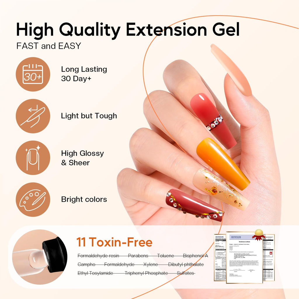 Morovan Poly Nail Gel Kit – 32 Colors, UV Lamp, Starter DIY Kit