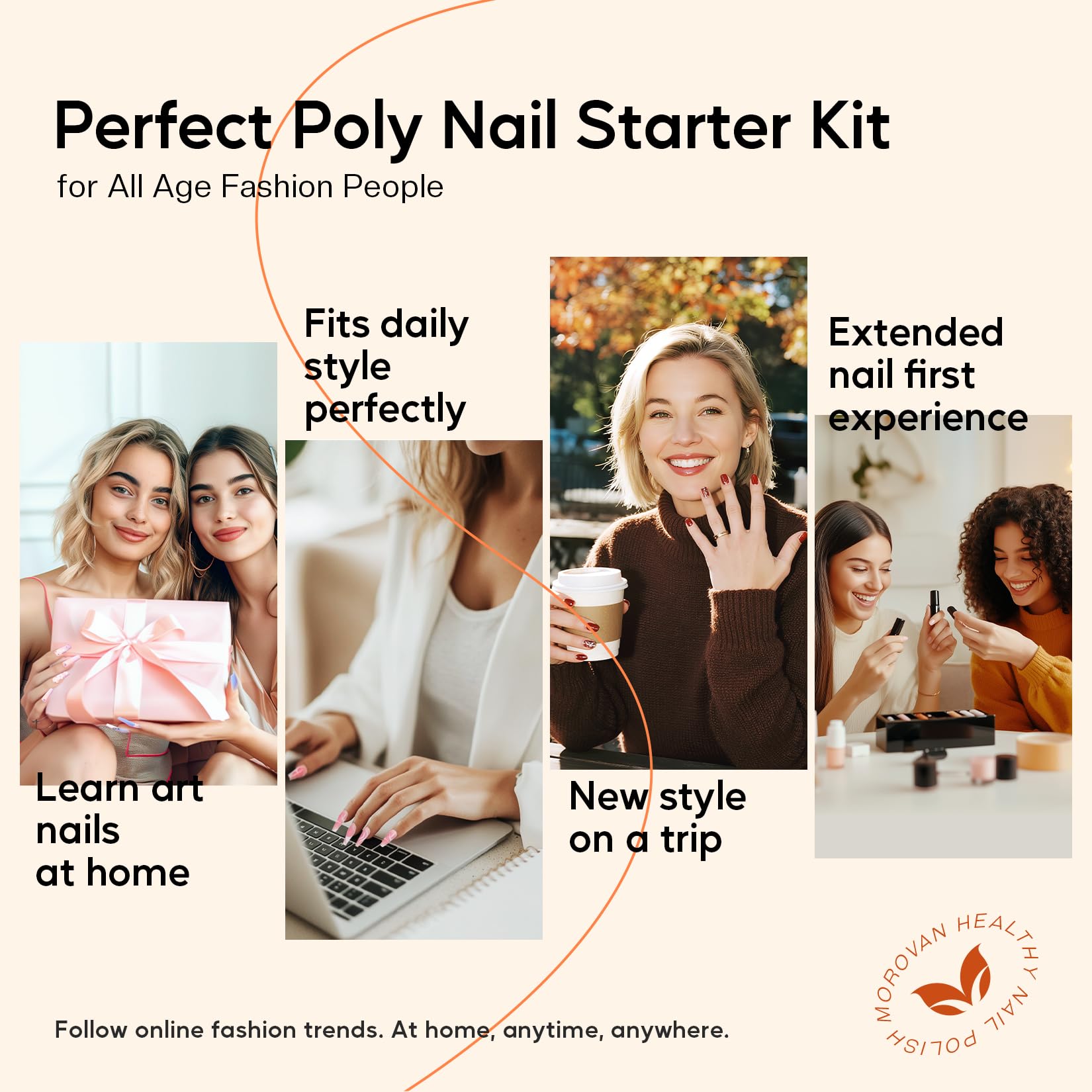 Morovan Poly Nail Gel Kit – 32 Colors, UV Lamp, Starter DIY Kit