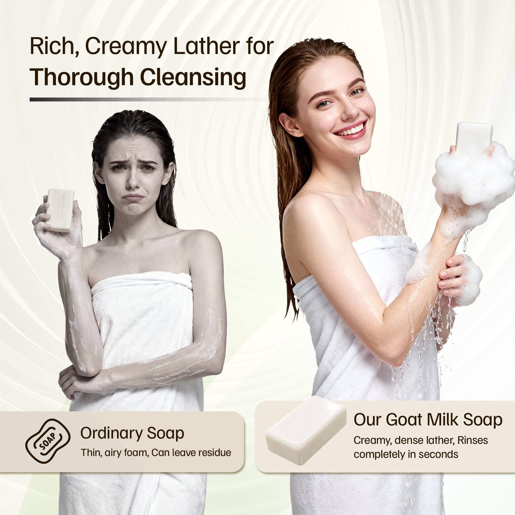 Morovan Goat Milk Soap – Gentle Moisturizing 3-Bar Pack for Dry & Sensitive Skin