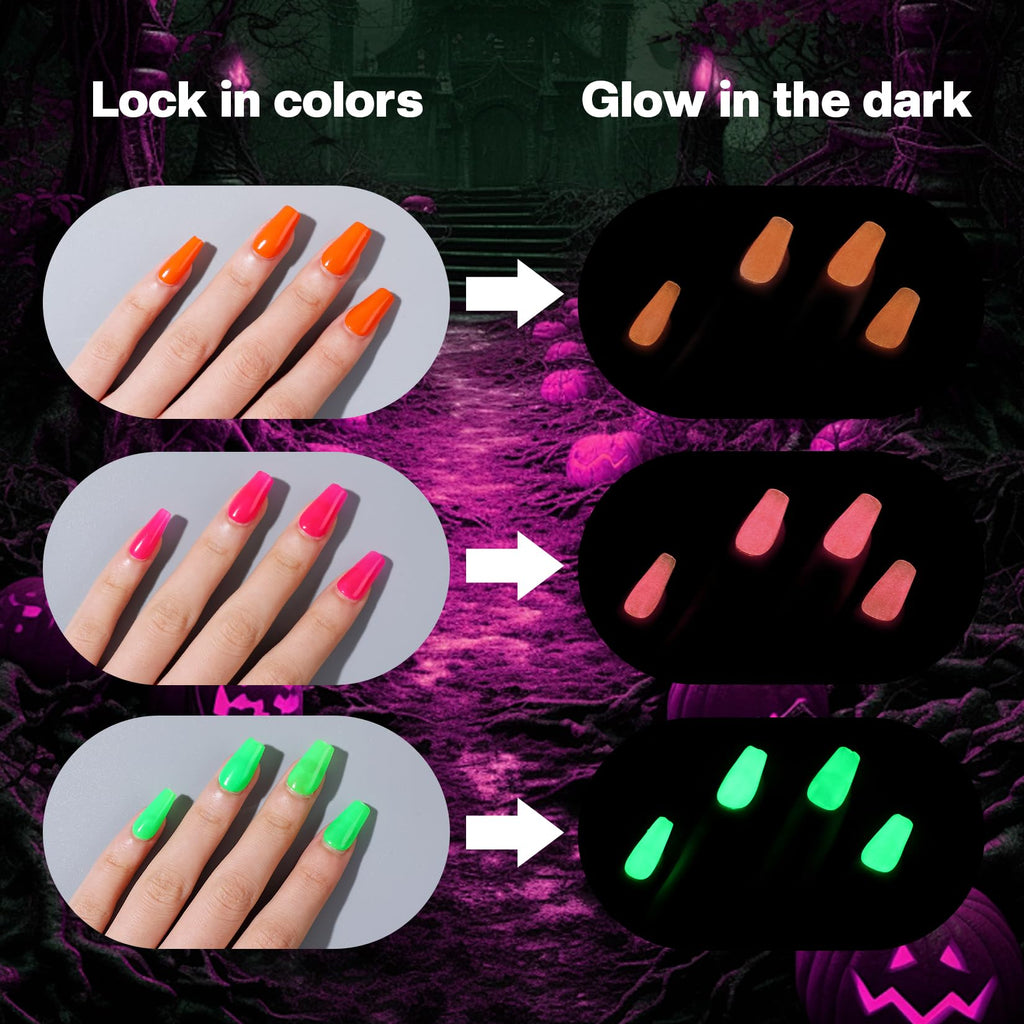 Morovan Neon Nail Polish Set — Glow-In-The-Dark, Quick-Dry, Long-Lasting Neon Colors for Holidays
