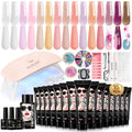 Morovan Poly Gel Nail Kit for Beginners – 15 Colors, Slip Solution & UV Light