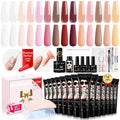 Morovan Poly Gel Nail Kit – All-in-One Beginner Starter with UV Lamp & Slip Solution