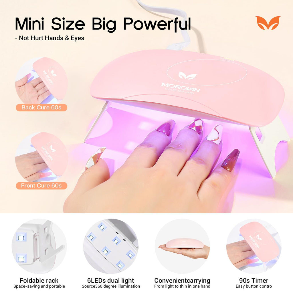 Morovan Poly Gel Nail Kit – Complete DIY Manicure Set with Lamp & Tools