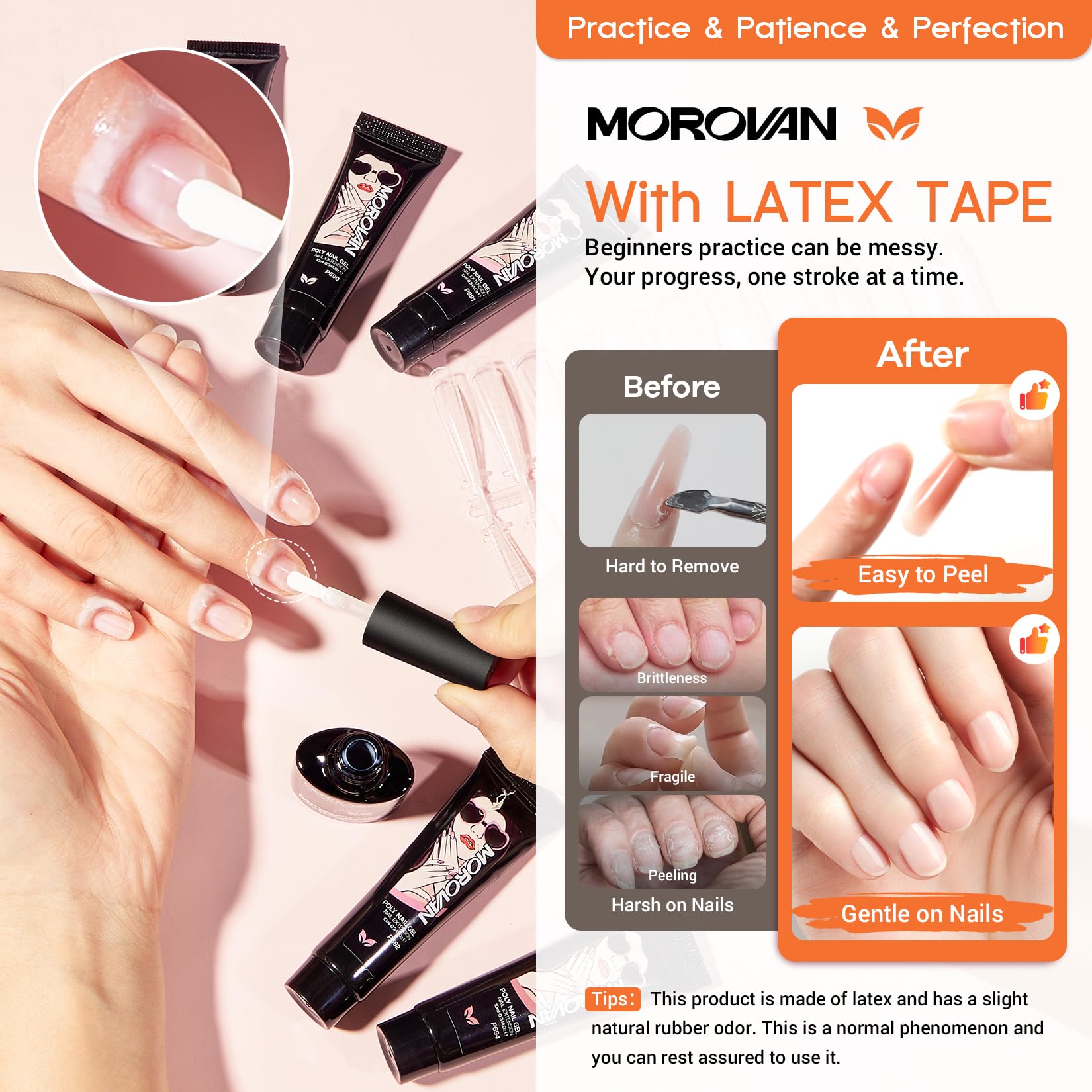 Morovan Poly Gel Nail Kit – Complete DIY Manicure Set with Lamp & Tools
