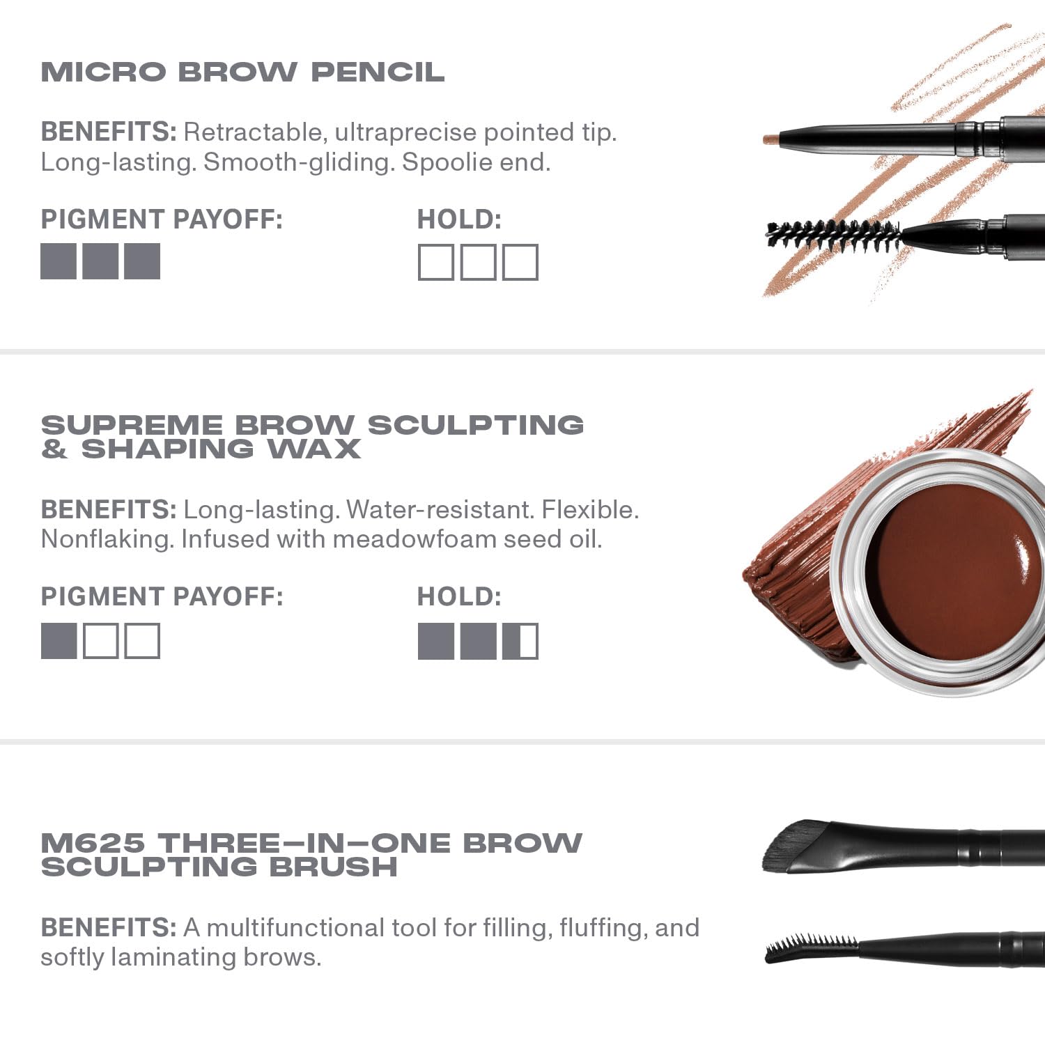 MORPHE High Archiever Everyday Essentials Brow Kit – Java (3 Count) with Micro Pencil, Tint Wax & M625 Brush