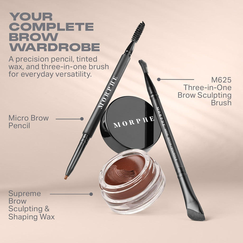 MORPHE High Archiever Everyday Essentials Brow Kit – Java (3 Count) with Micro Pencil, Tint Wax & M625 Brush