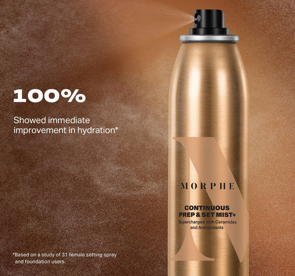 MORPHE Mini Continuous Prep & Set Spray – Hydrating Ceramide Mist for Skin Prep & Makeup (3 Count, 1.3 fl oz)