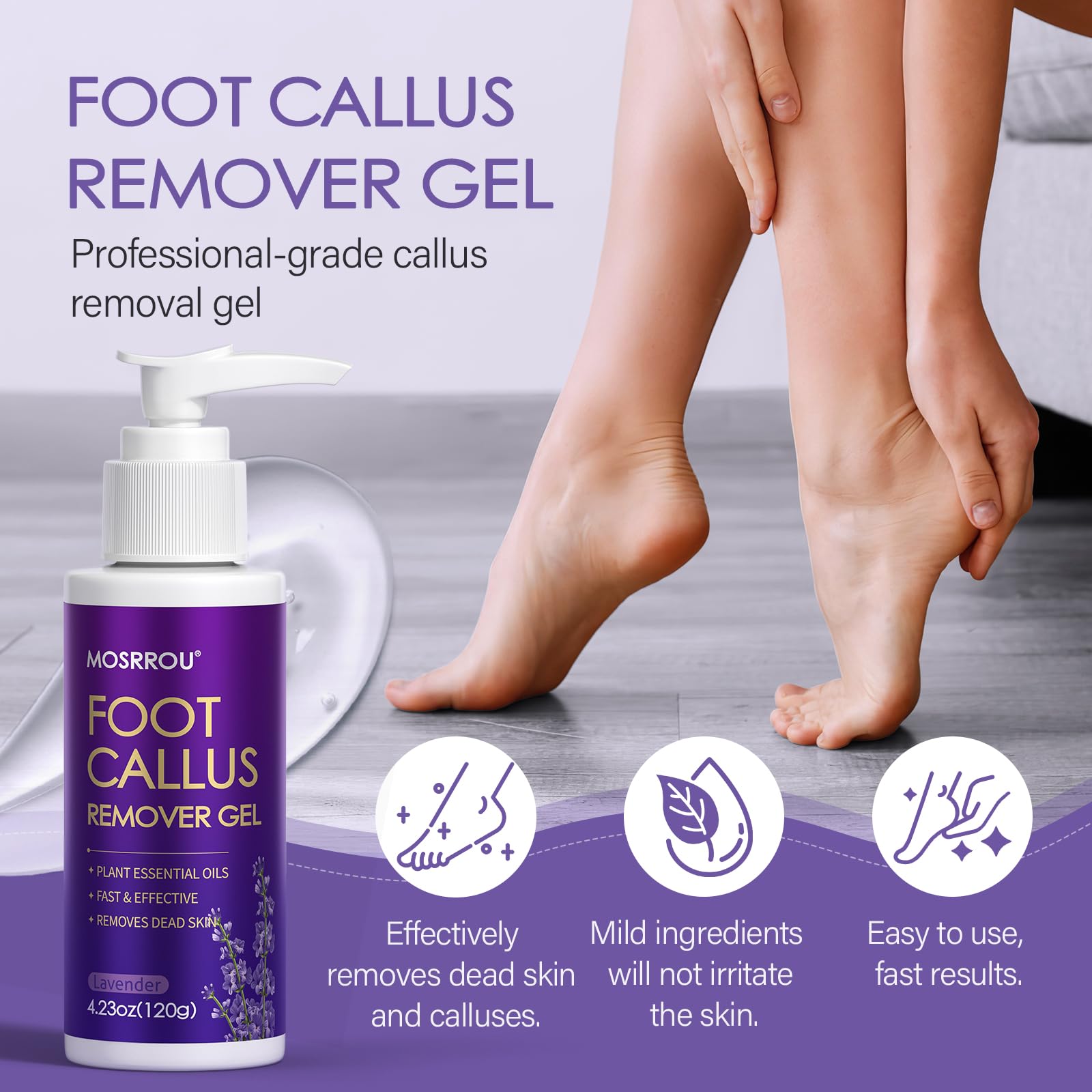 MOSRROU Pedicure Kit – 4-Piece Foot Spa Set with Lavender Soak, Cream, Gel & File