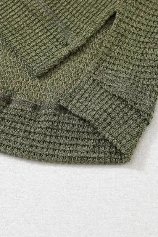 Moss Green Textured Knit Top | Plus Size Long Sleeve