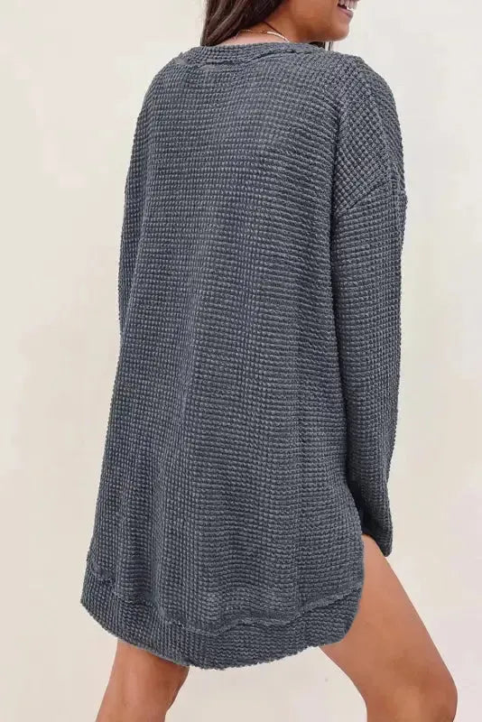 Moss Green Textured Knit Top | Plus Size Long Sleeve