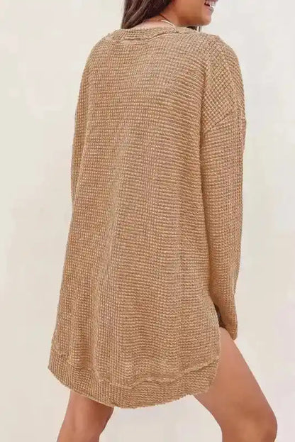 Moss Green Textured Knit Top | Plus Size Long Sleeve