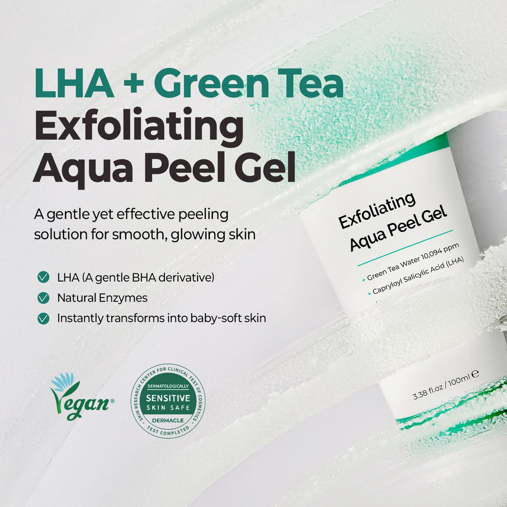 MOTHER MADE LHA Green Tea Aqua Peel Gel | Gentle Exfoliating Face Gel for Deep Pores