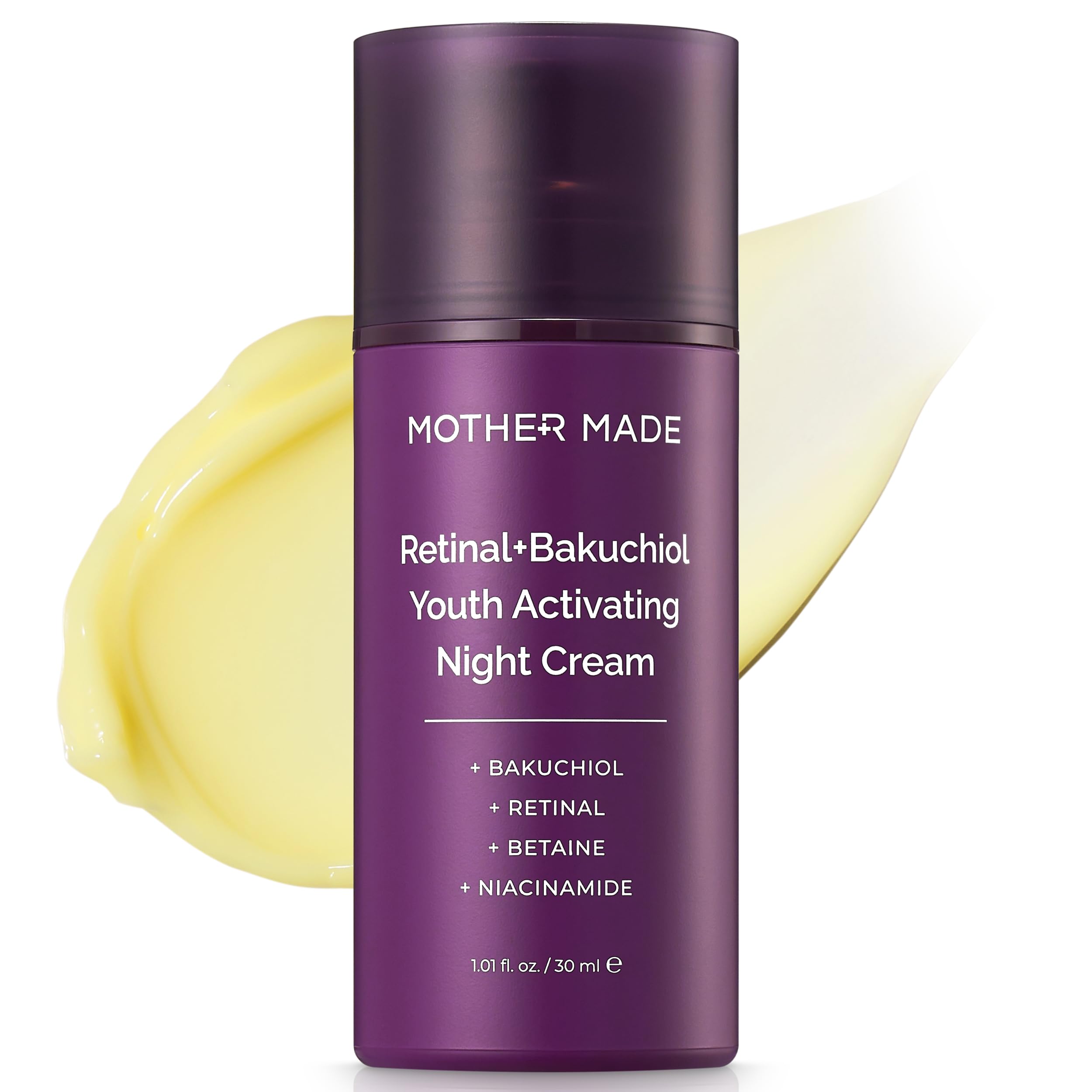 MOTHER MADE Retinol Bakuchiol Night Cream – Korean Retinal Face Cream for Firm Skin & Fine Lines